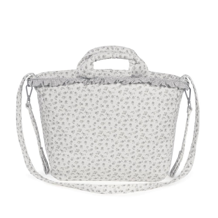 Saco com Muda Fraldas Pasito a Pasito Little Bloom Flowers Grey