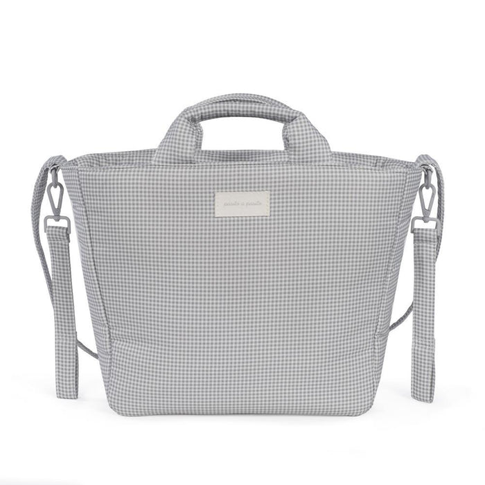 Saco com Muda Fraldas Pasito a Pasito Little Bloom Vichy Grey