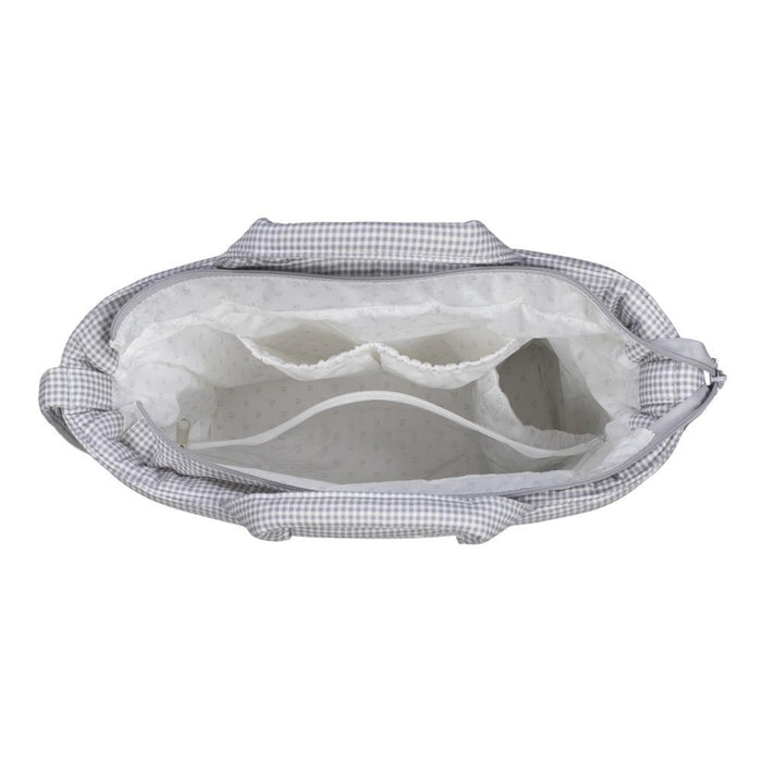 Saco com Muda Fraldas Pasito a Pasito Little Bloom Vichy Grey