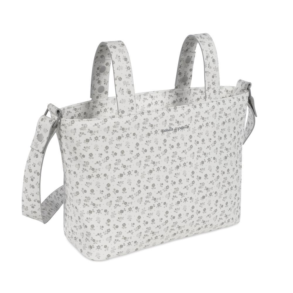 Mala Tiracolo Pasito a Pasito Little Bloom Flowers Grey