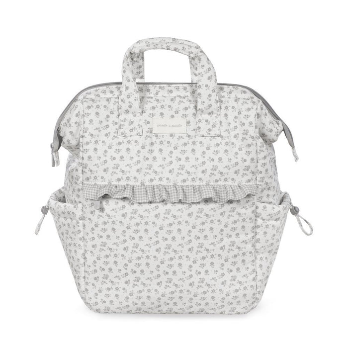 Mochila Pasito a Pasito Little Bloom Flowers Grey