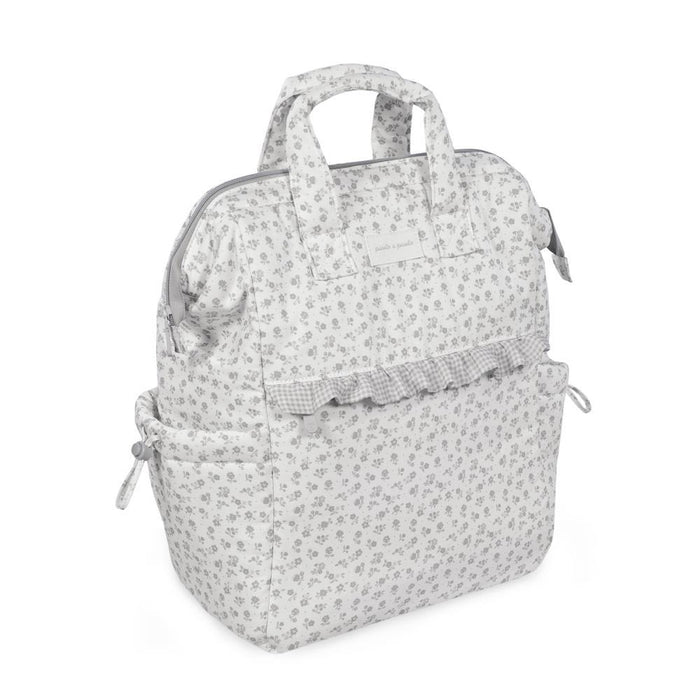 Mochila Pasito a Pasito Little Bloom Flowers Grey