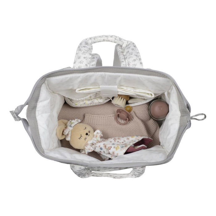 Mochila Pasito a Pasito Little Bloom Flowers Grey