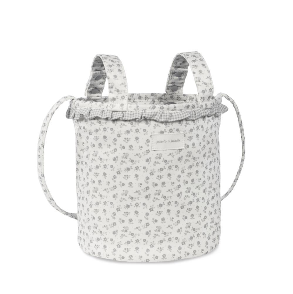 Mala Organizadora Bucket Pasito a Pasito Little Bloom Flowers Grey