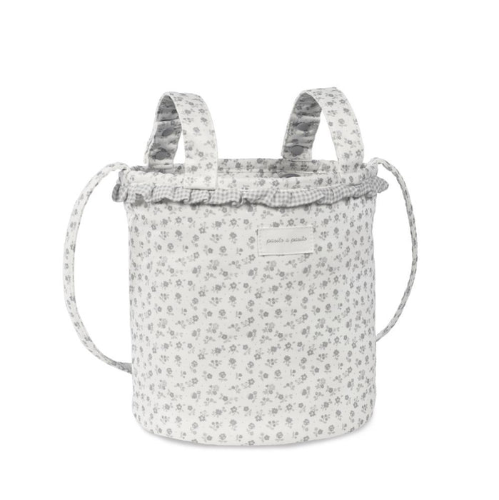 Mala Organizadora Bucket Pasito a Pasito Little Bloom Flowers Grey