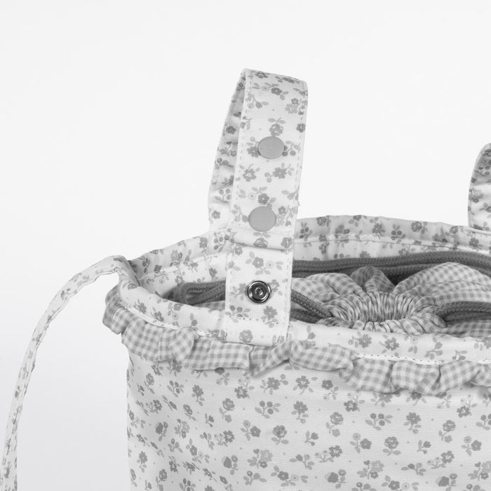 Mala Organizadora Bucket Pasito a Pasito Little Bloom Flowers Grey