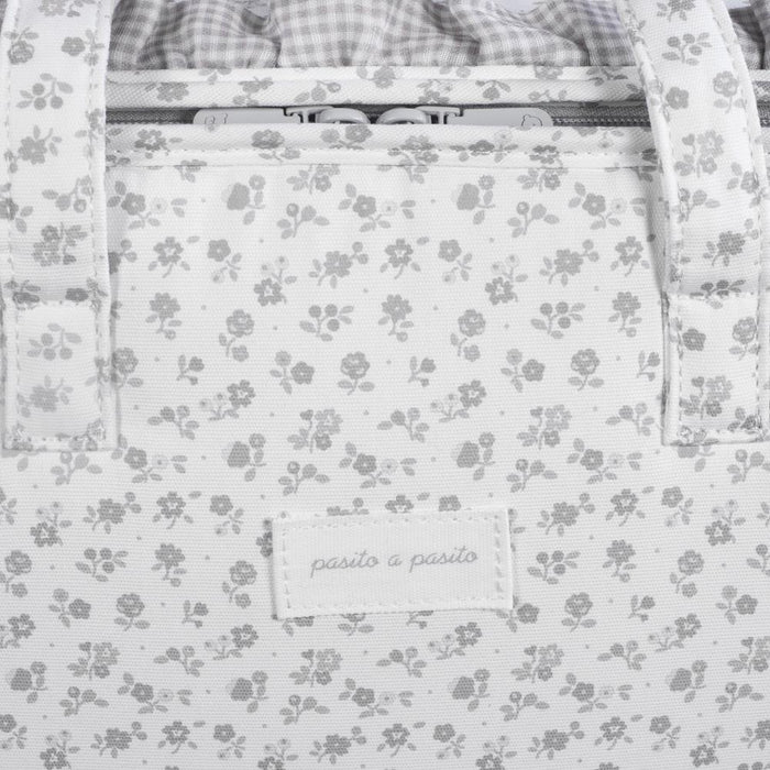 Mala de Maternidade Pasito a Pasito Little Bloom Flowers Grey