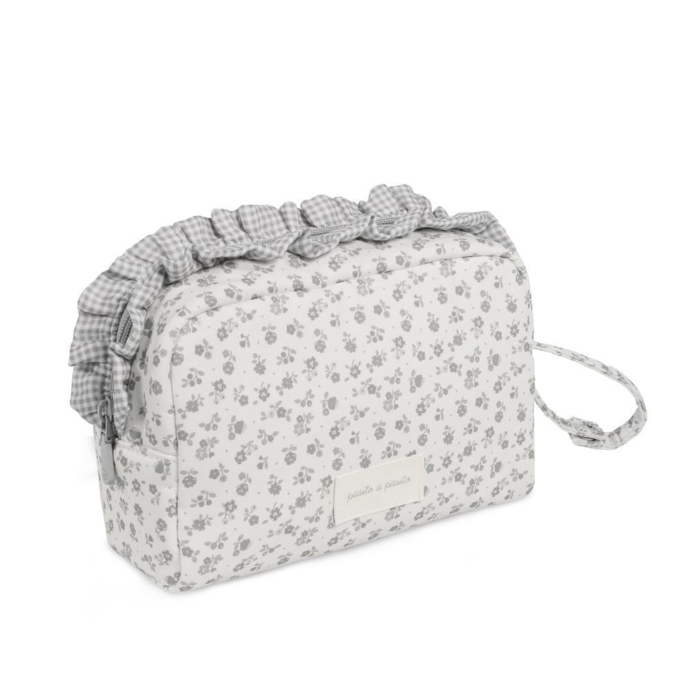 Necessaire Pasito a Pasito Little Bloom Flowers Grey
