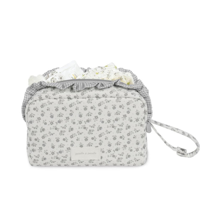 Necessaire Pasito a Pasito Little Bloom Flowers Grey