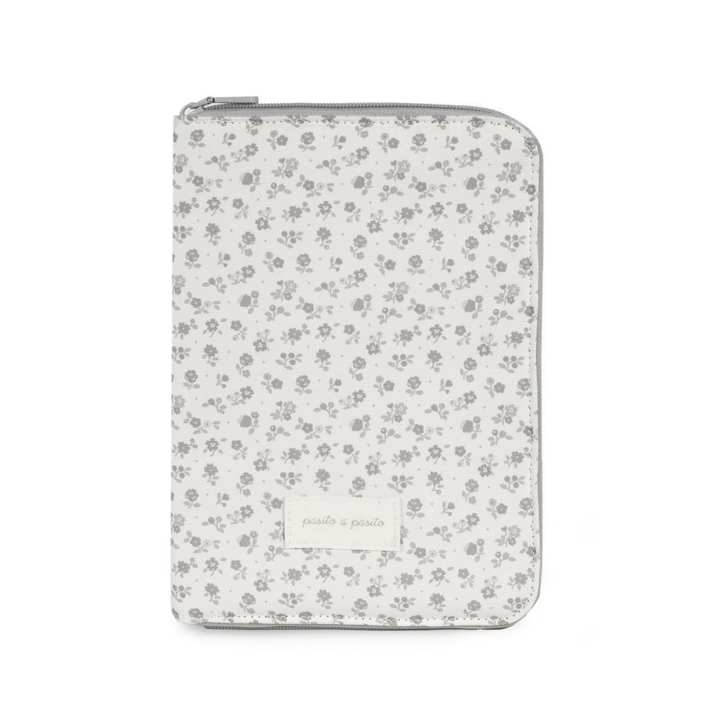 Porta Documentos Pasito a Pasito Little Bloom Flowers Grey
