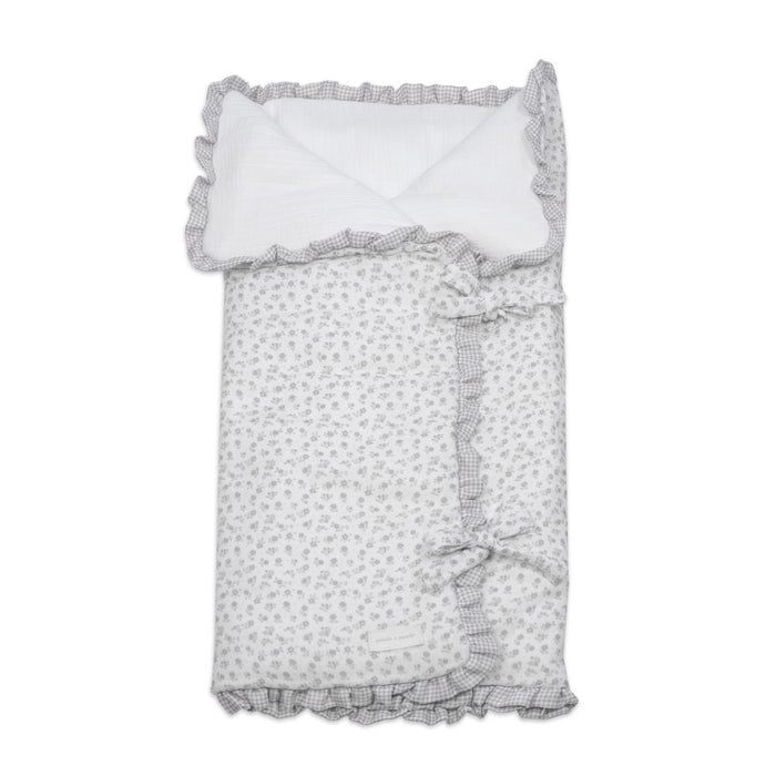 Manta Baby Nest Pasito a Pasito Little Bloom Flowers Grey