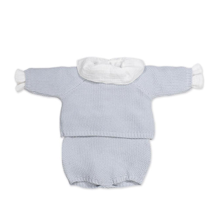 Conjunto 3 Peças para Recém Nascido em Tricot Pasito a Pasito Blue 0-1m