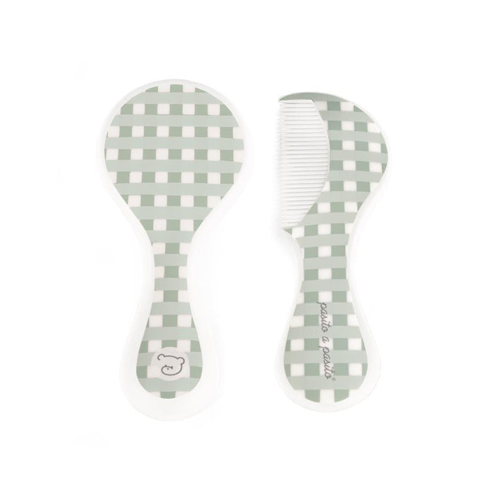 Conjunto Escova e Pente Pasito a Pasito Vichy Green
