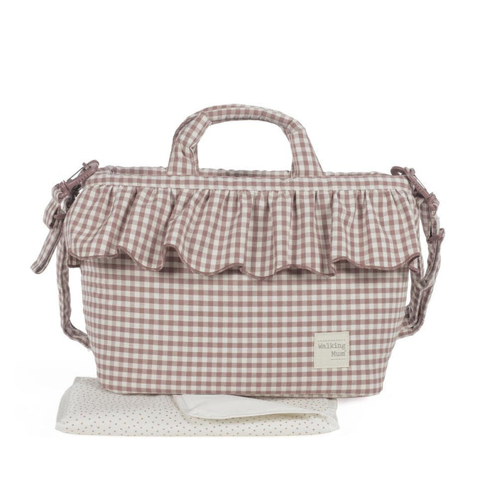 Saco com Muda Fraldas Walking Mum Praliné Vichy Moka