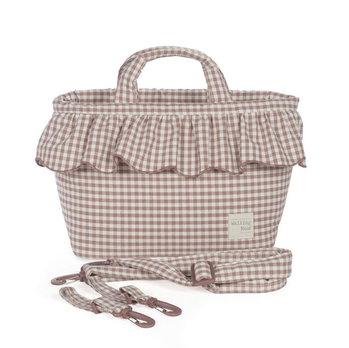 Saco com Muda Fraldas Walking Mum Praliné Vichy Moka