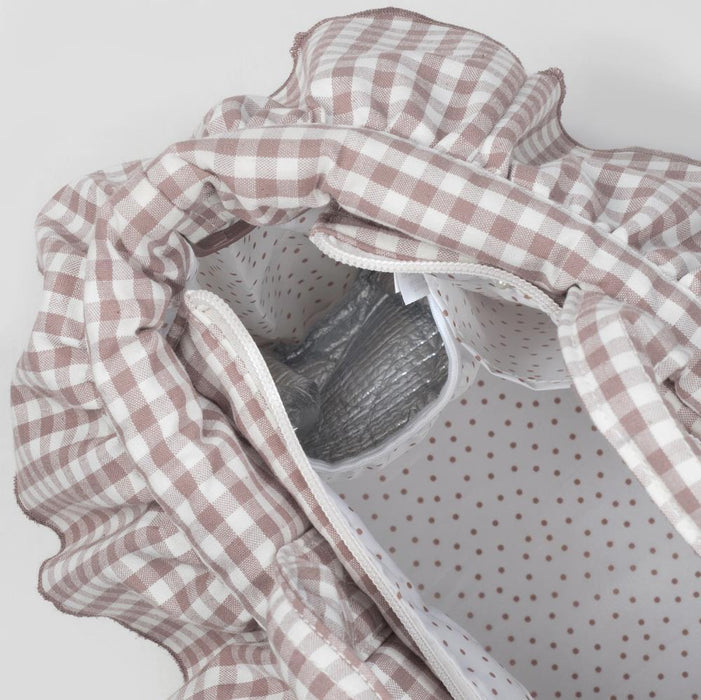 Saco com Muda Fraldas Walking Mum Praliné Vichy Moka