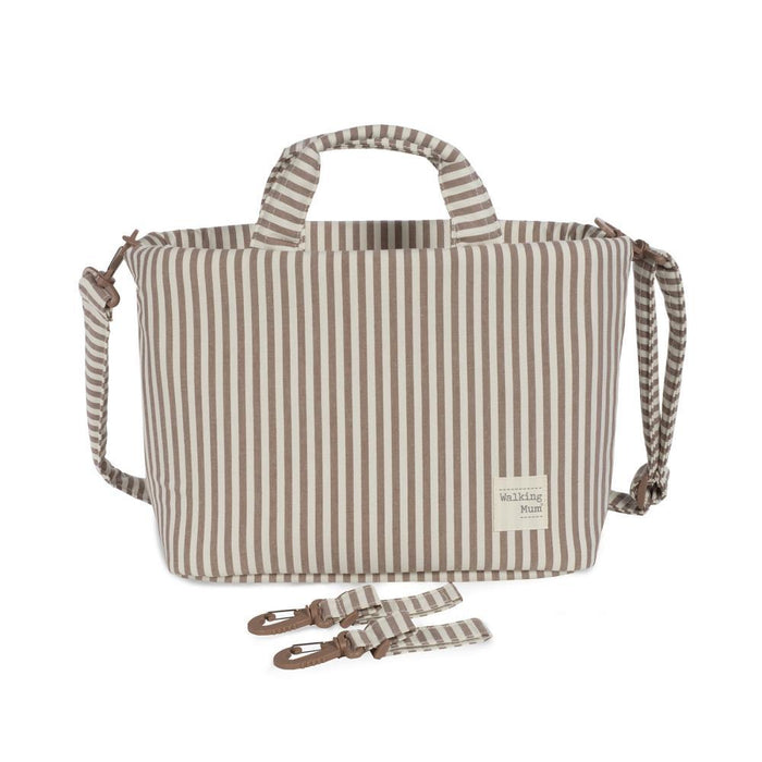 Saco com Muda Fraldas Walking Mum Praliné Strips Moka