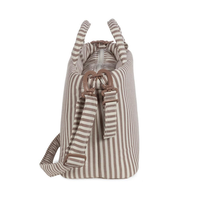 Saco com Muda Fraldas Walking Mum Praliné Strips Moka