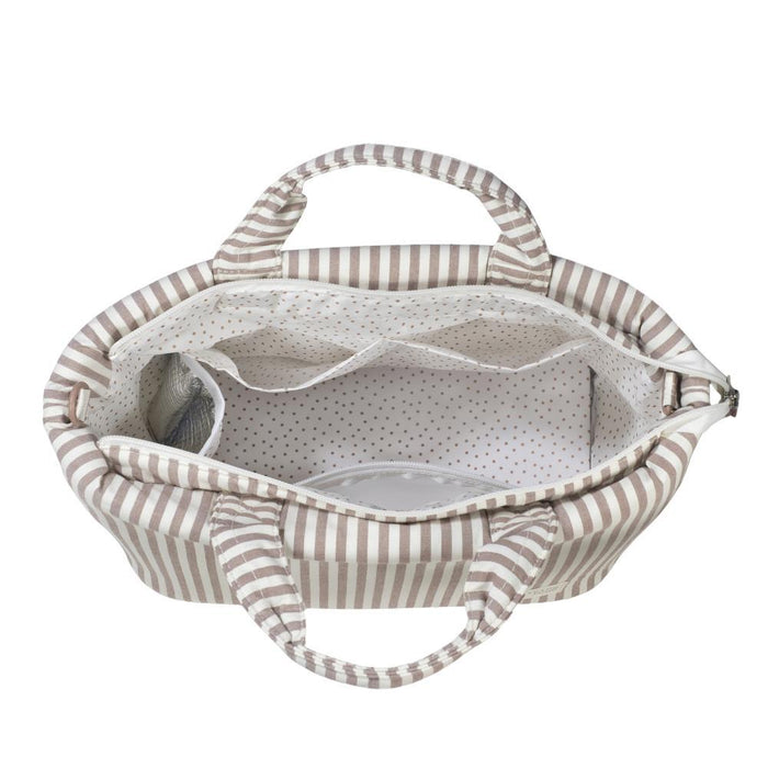 Saco com Muda Fraldas Walking Mum Praliné Strips Moka
