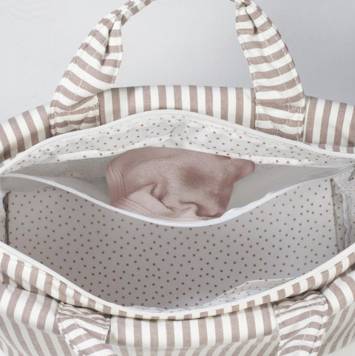 Saco com Muda Fraldas Walking Mum Praliné Strips Moka