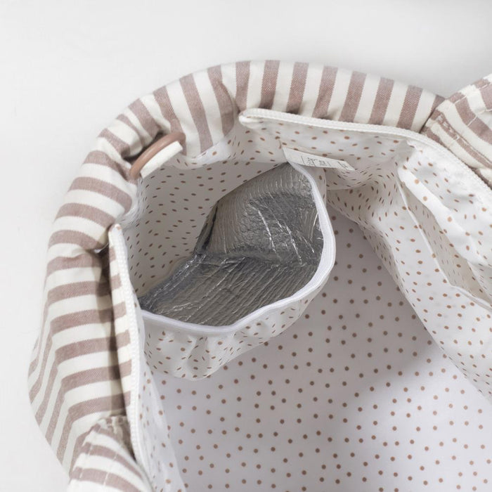 Saco com Muda Fraldas Walking Mum Praliné Strips Moka