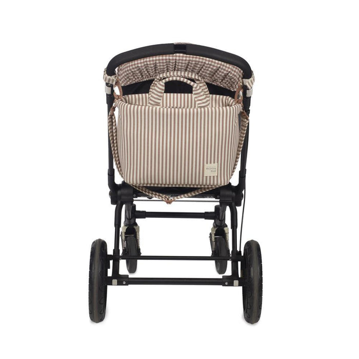 Saco com Muda Fraldas Walking Mum Praliné Strips Moka