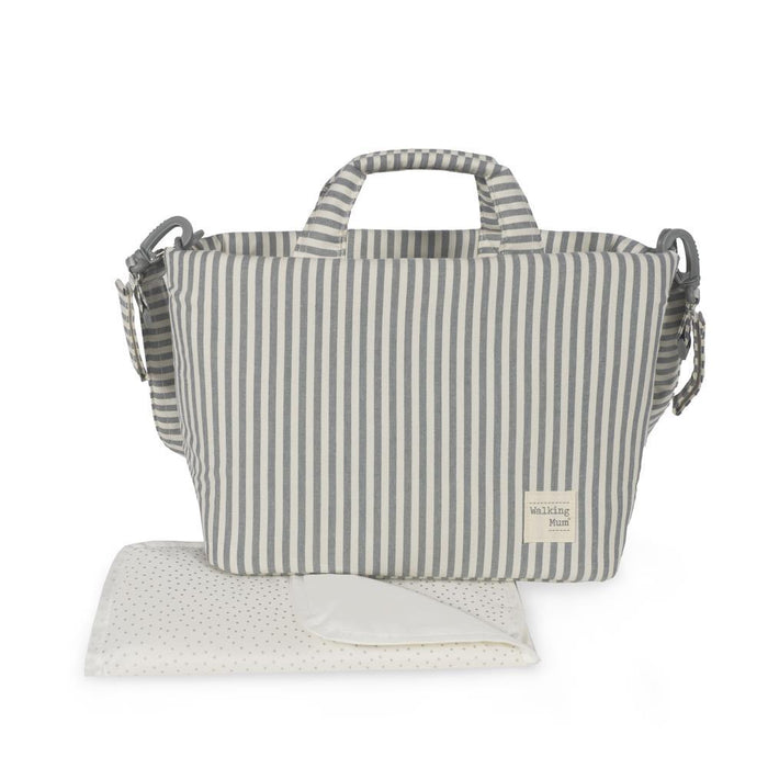 Saco com Muda Fraldas Walking Mum Praliné Strips Matcha