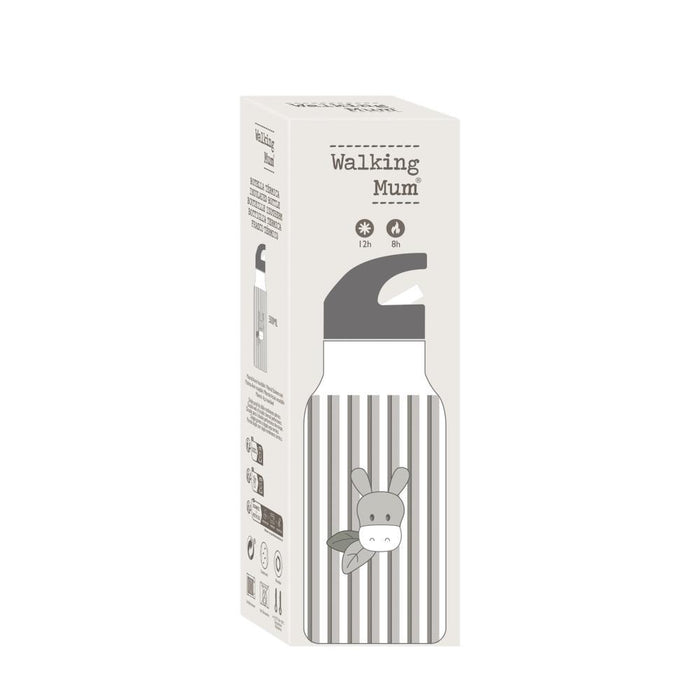 Garrafa Térmica Walking Mum Botton Strips Grey 500ml