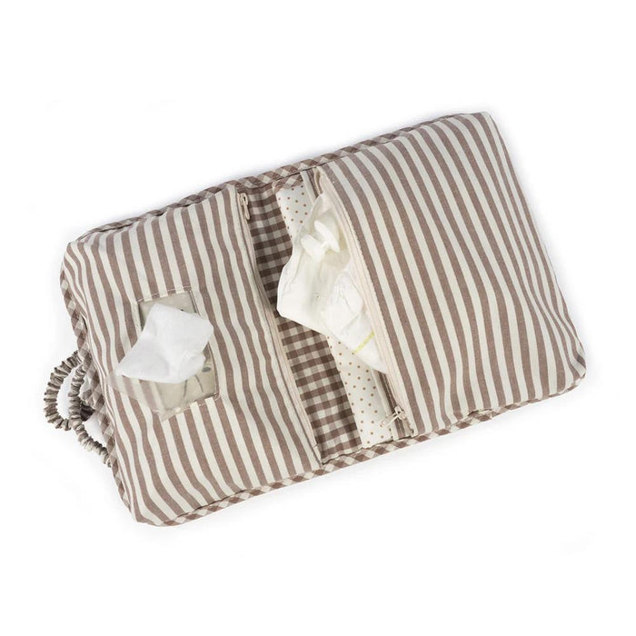 Porta Toalhitas Walking Mum Praliné Vichy/Strips Moka