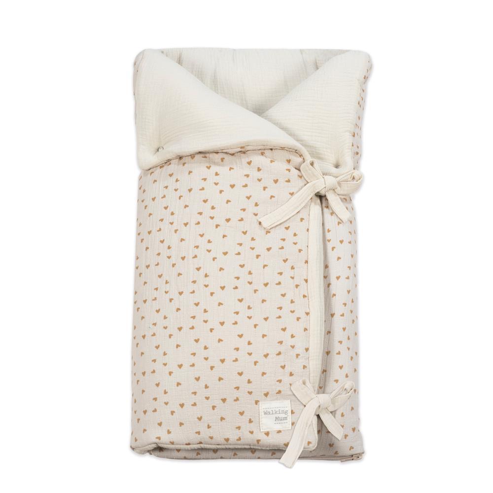Walking Mum Poppy Cinnamon Hearts Baby Nest Blanket