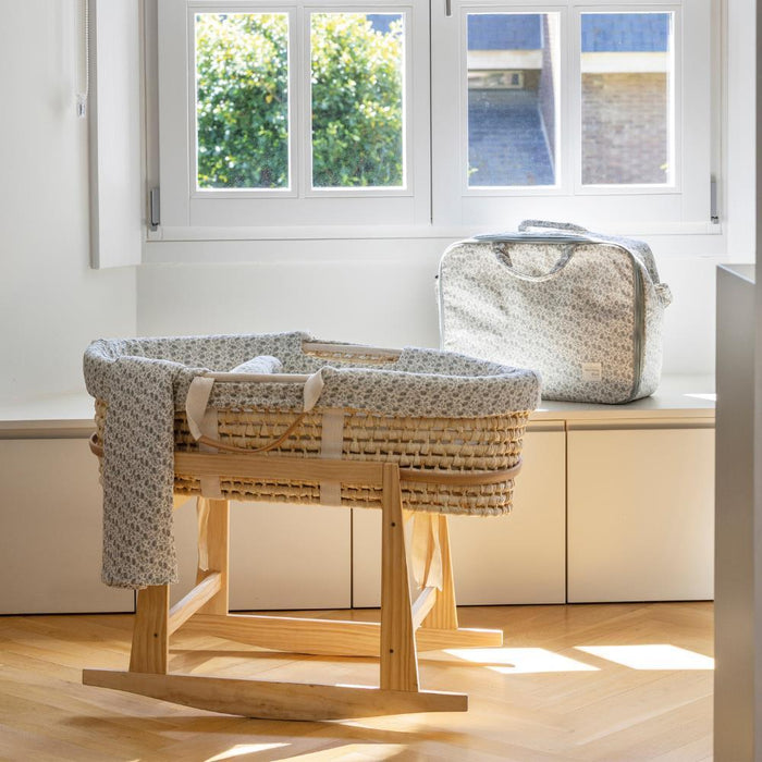 Suporte para Alcofa com Baloiço em Madeira Natural Walking Mum