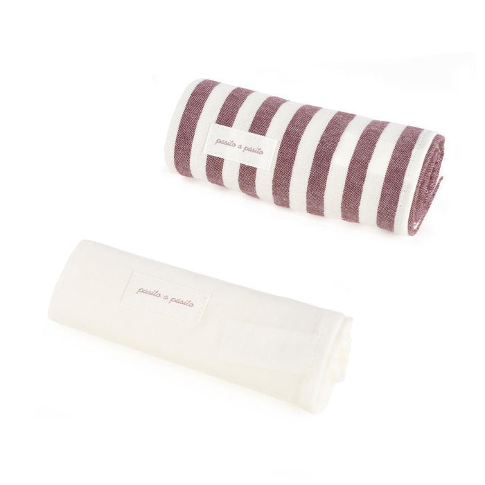 2 Musselinas em Bambu Pasito a Pasito Cherry Strips 70x70cm