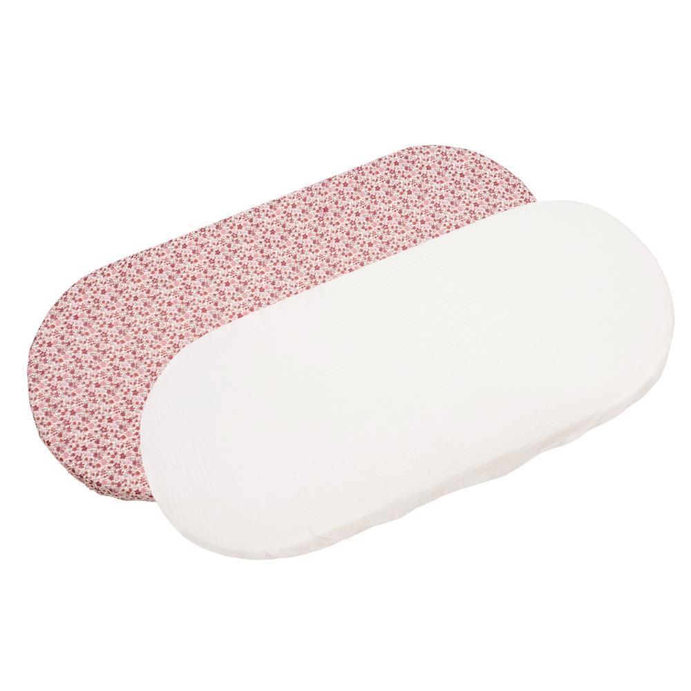 2 Pasito a Pasito Cherry Flowers Fitted Bassinet Sheets