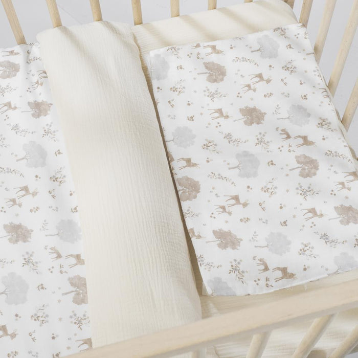 Conjunto de 3 Peças Pasito a Pasito Nara Beige para Cama/Berço 120x60cm