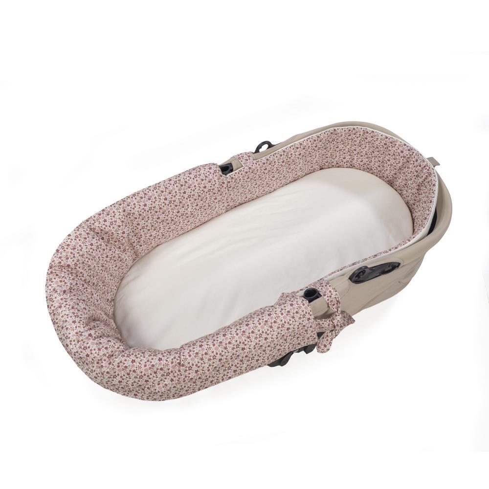 Pasito a Pasito Cherry Flowers Dual Tie Liner/Protector and Carrycot Sheet