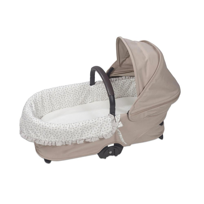 Forra/Protetor com Atilho Dual e Lençol Pasito a Pasito Little Bloom Flowers Grey