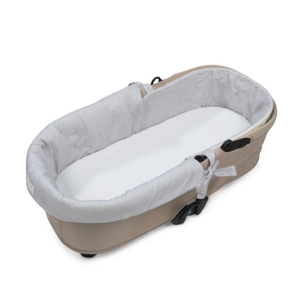 Forra/Protetor com Atilho Dual e Lençol Pasito a Pasito Little Bloom Vichy Grey