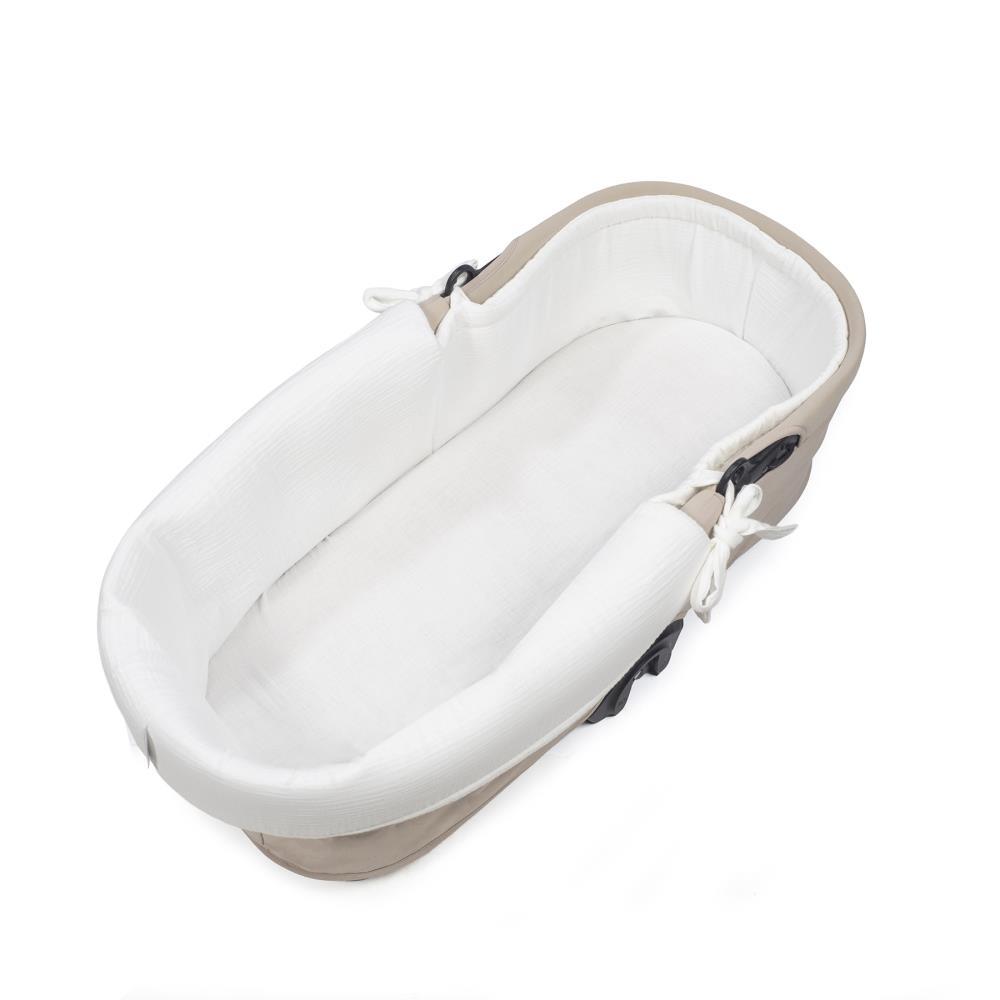 Forra/Protetor com Atilho Dual e Lençol Pasito a Pasito Little Bloom White