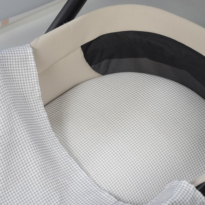 Conjunto de Lençóis para Alcofa Pasito a Pasito Little Bloom Vichy Grey
