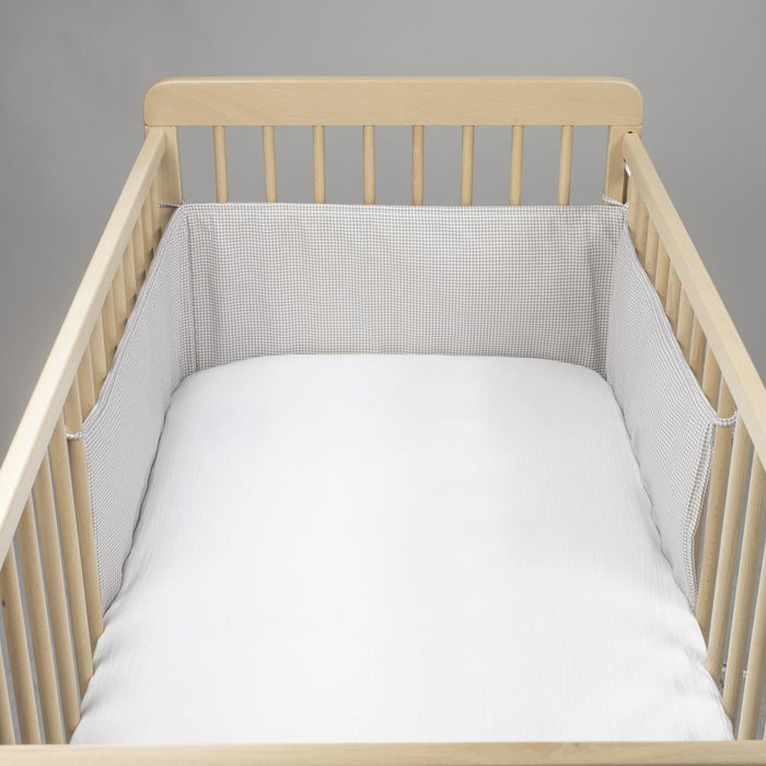 Protetor para Berço de 120x60cm Pasito a Pasito Little Bloom Vichy Grey