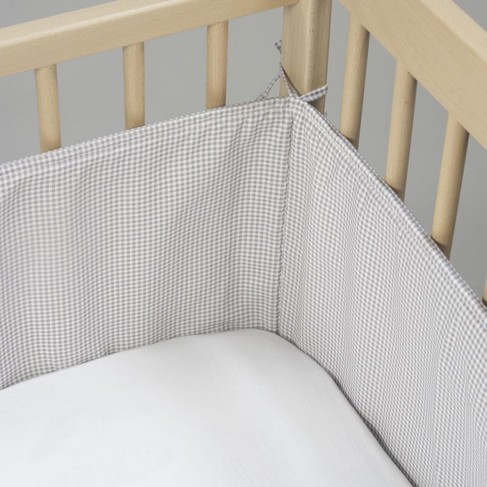 Protetor para Berço de 120x60cm Pasito a Pasito Little Bloom Vichy Grey