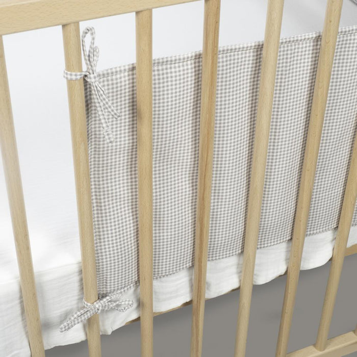 Protetor para Berço de 120x60cm Pasito a Pasito Little Bloom Vichy Grey