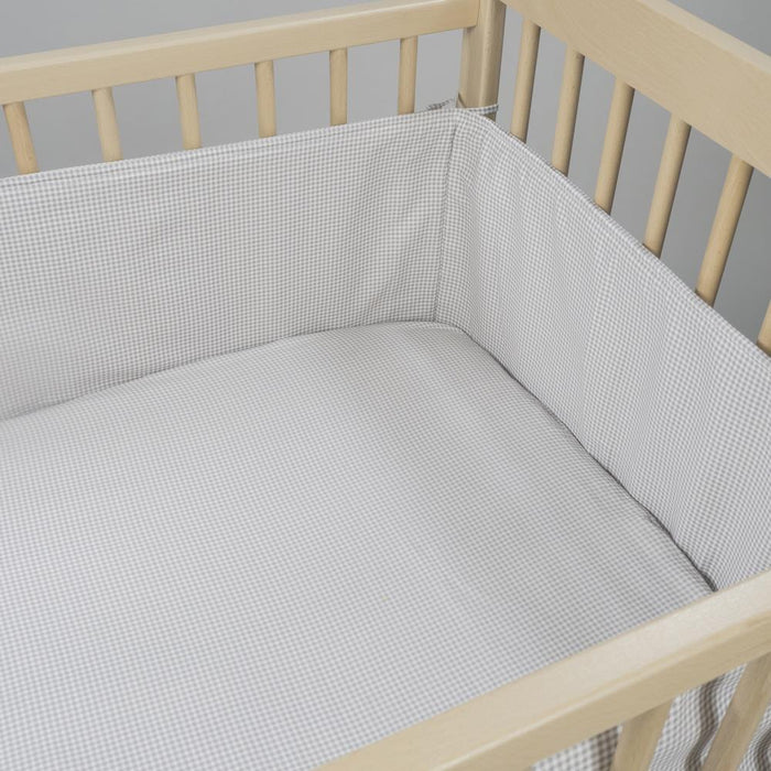 Protetor para Berço de 120x60cm Pasito a Pasito Little Bloom Vichy Grey