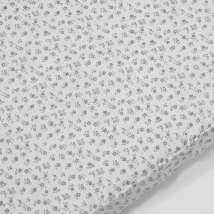 Lençol Ajustável Pasito a Pasito Little Bloom Flowers Grey 90x50cm