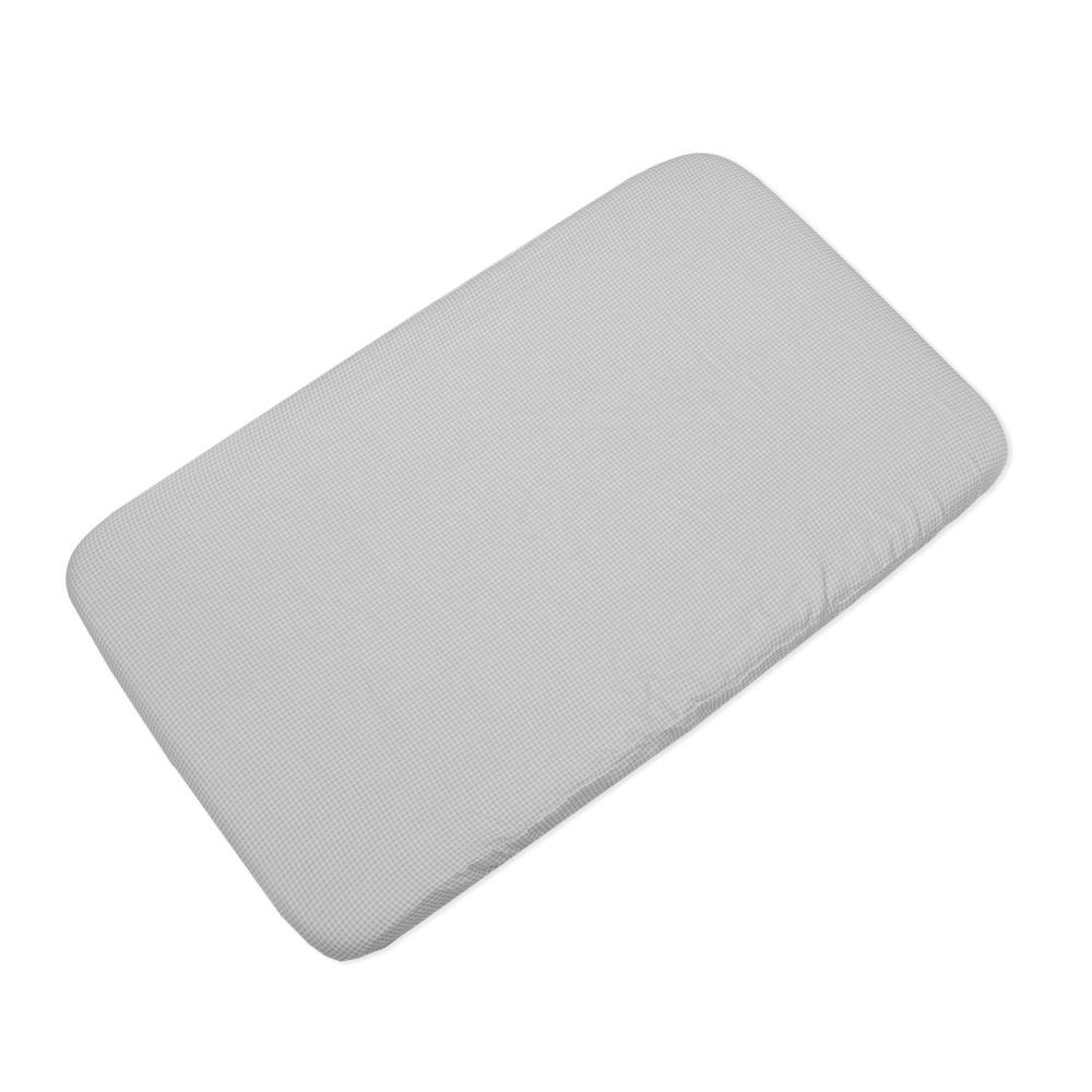 Pasito a Pasito Little Bloom Vichy Grey Fitted Sheet 90x50cm