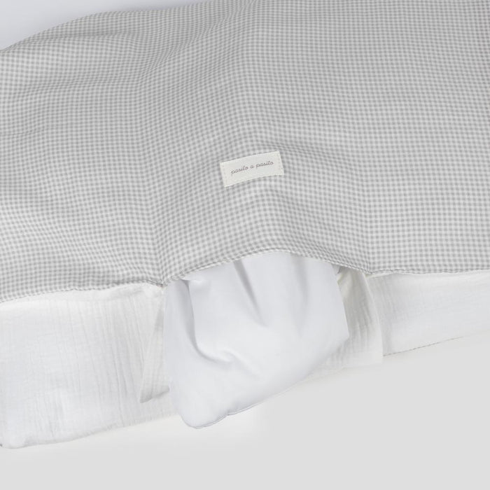 Conjunto de 3 Peças para Berço 90x50cm Pasito a Pasito Little Bloom Vichy Grey