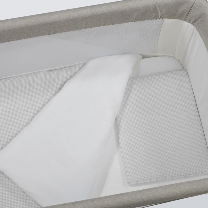 Conjunto de 3 Peças para Berço 90x50cm Pasito a Pasito Little Bloom Vichy Grey