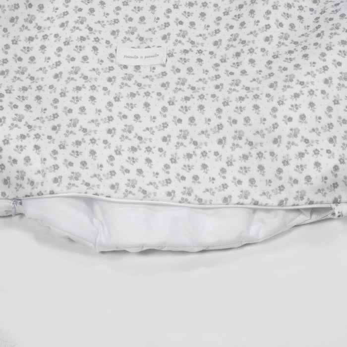 Conjunto de 3 Peças para Berço 120x60cm Pasito a Pasito Little Bloom Flowers Grey