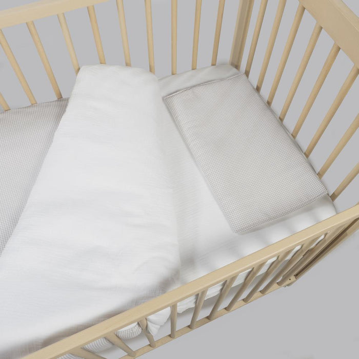 Conjunto de 3 Peças para Berço 120x60cm Pasito a Pasito Little Bloom Vichy Grey
