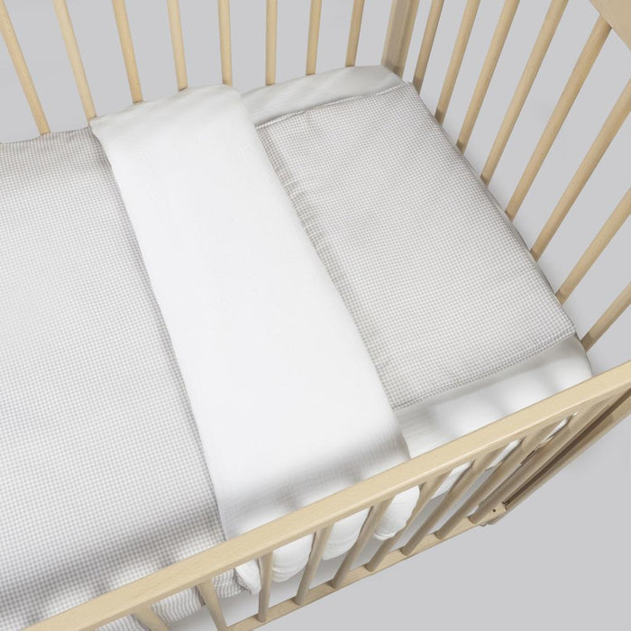 Conjunto de 3 Peças para Berço 120x60cm Pasito a Pasito Little Bloom Vichy Grey